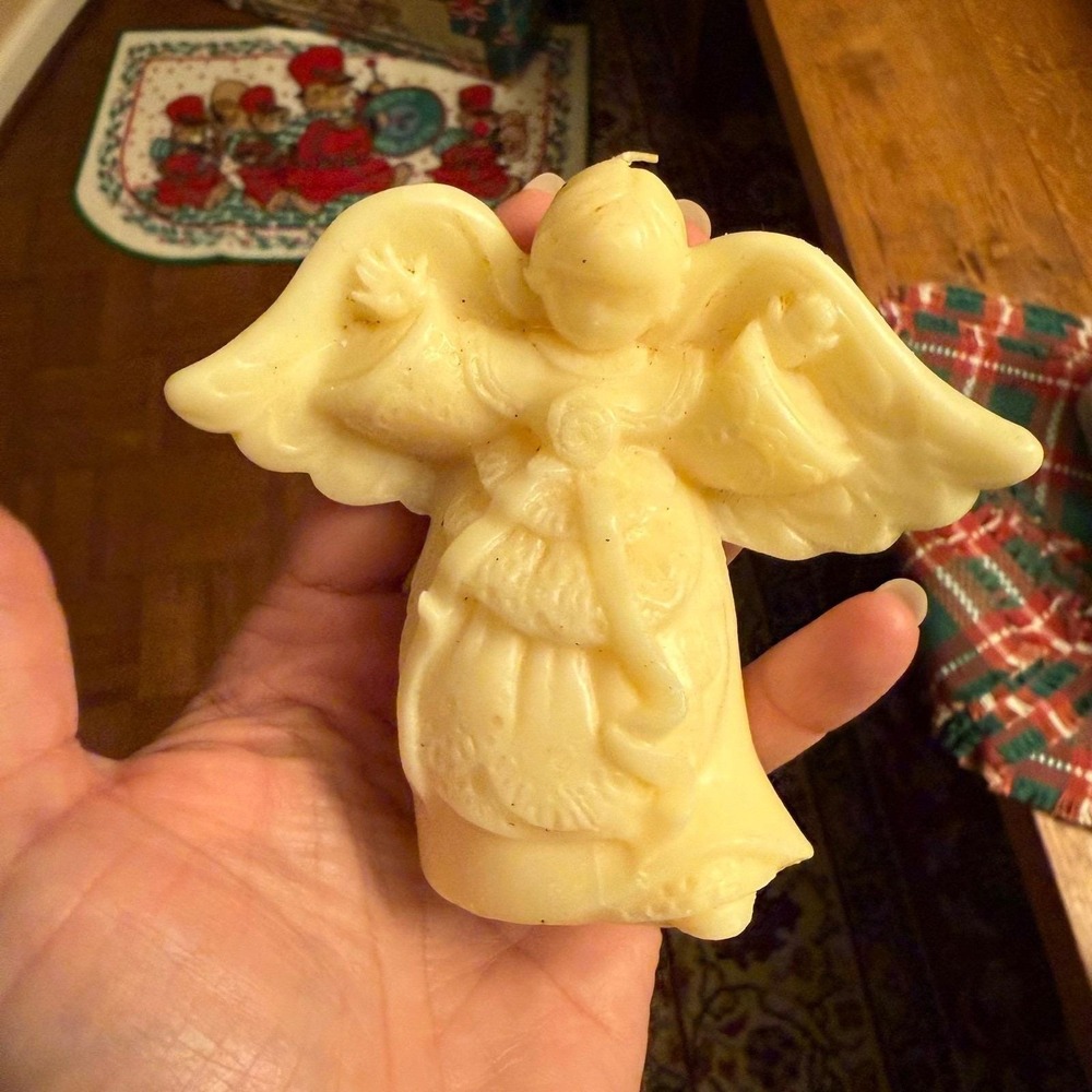 Vintage Hallmark Christmas angel figural wax candle